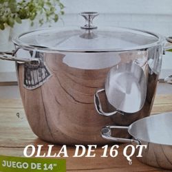 OLLA DE 16 QT DE ACERO INOXIDABLE COOK SOLUTIONS PRINCESS HOUSE 🌻🫒
