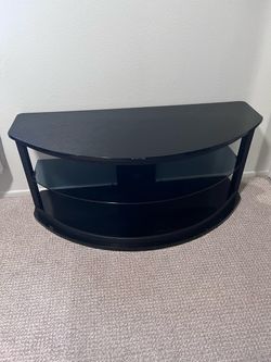 Black 3-Tier TV Stand with Curved Design