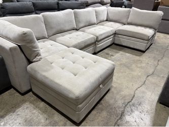 Beige Tisdale 6 Piece Modular Sectional Couch