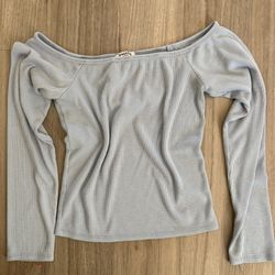 Off The Shoulder Light Blue Top