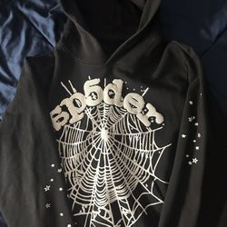 Sp5der Hoodie Black (White Web)