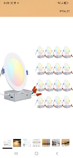12-Pack 6 Inch Ultra-Thin LED Recessed LTORCHSTAR 12-Pack 6 Inch Ultra-Thin LED Recessed Light, CRI90 12W, 5000K
Aluminum, 5%-100% Dimmable, ETL & ES