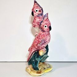 Stangl Pottery Birds 'Double Cockatoo' Figurine Vintage Colorful Ceramic Decor