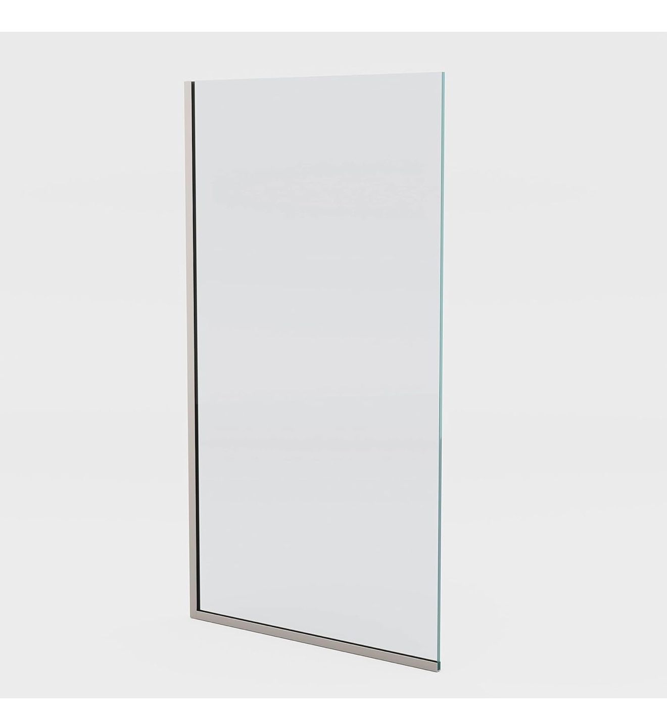 Fixed Shower Screen for Bathroom - 3/8'' Thick Clear Tempered Glass Shower Door Soap & Hard Water Resistant Timeless & Minimalist Design - Glass Shiel