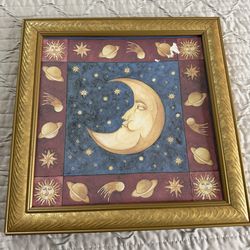 Vintage celestial wall art print.