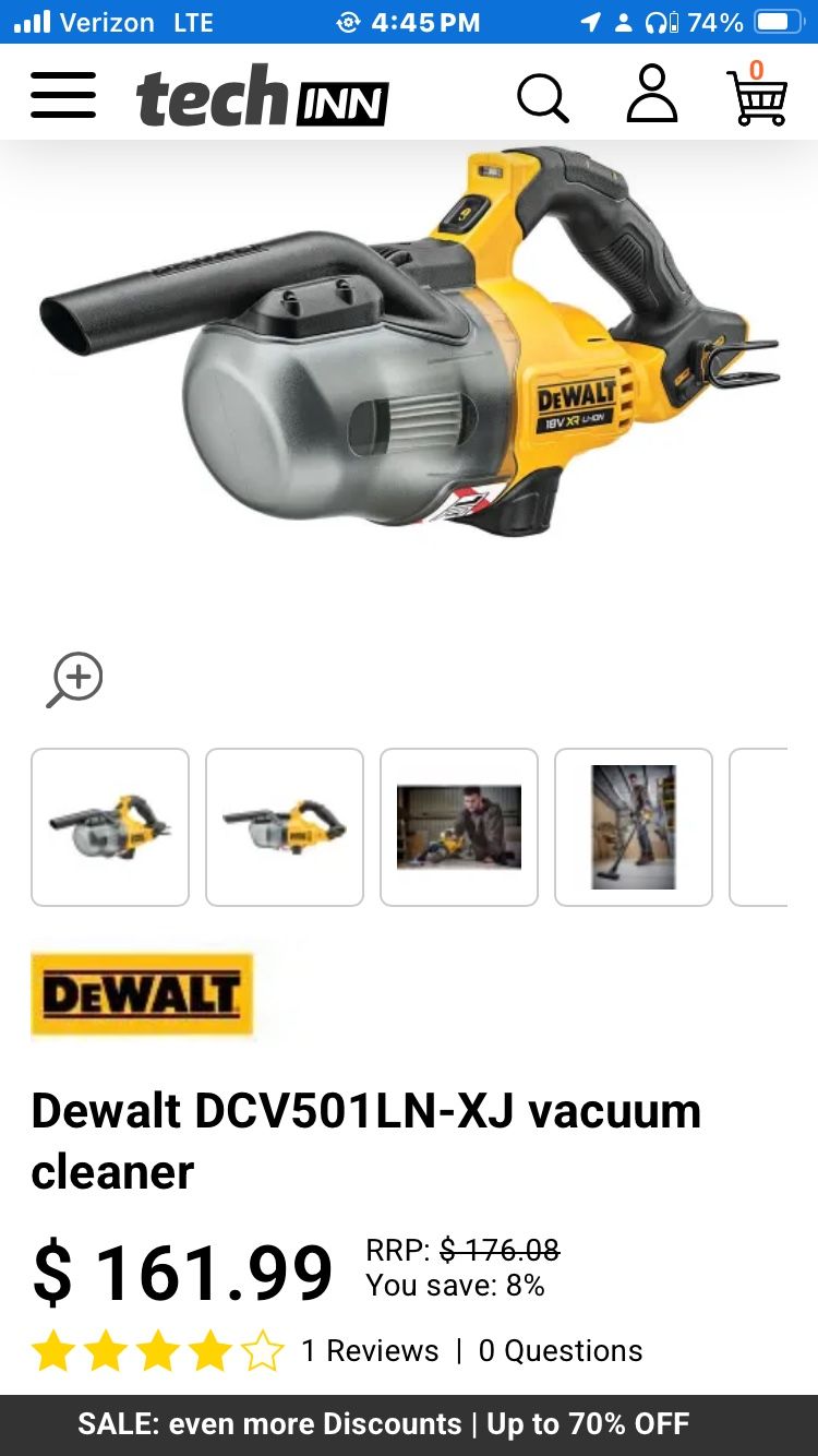 Dewalt 20 Volt Vacume