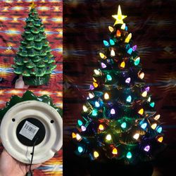 Mr. Christmas Nostalgic Ceramic Christmas Tree 18" LED Multicolor Lights