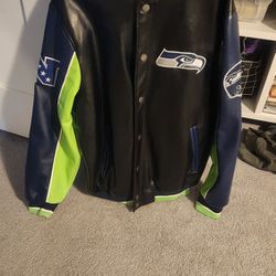 Seahawks Leather Jacket Xl Mens