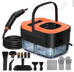 Steam Cleaner, Portable Steamer for Cleaning with 16pcs Accessories, 6-Level Adjustable and 15s Heat-Up, Handheld Steam Cleaner for Home, Tile, Dirt, 