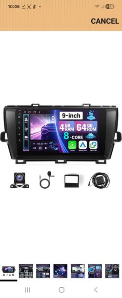 KuTaiTai 4+64GB Android 13 Car Stereo for Toyota Prius 2010-2015 (for J.B.L Version) with Carplay Android Auto, 9" IPS Touchscreen Head Unit for Prius