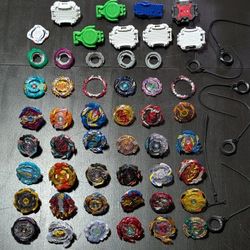 ULTIMATE Beyblade Burst Collection - 40+ Beys, Rare Parts & Pro Launchers Valtryek Spryzen Fafnir +