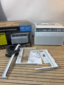 8000 BTU LG Window Air Conditioner AC for Rooms up to 350 Sq.Ft. with Dehumidifier, 115V Remote Control, 24H Timer, Auto-Restart,