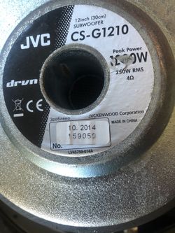 JVC DRVN 12” 1200 Watt Subwoofer And Bbox for Sale in Ridgefield