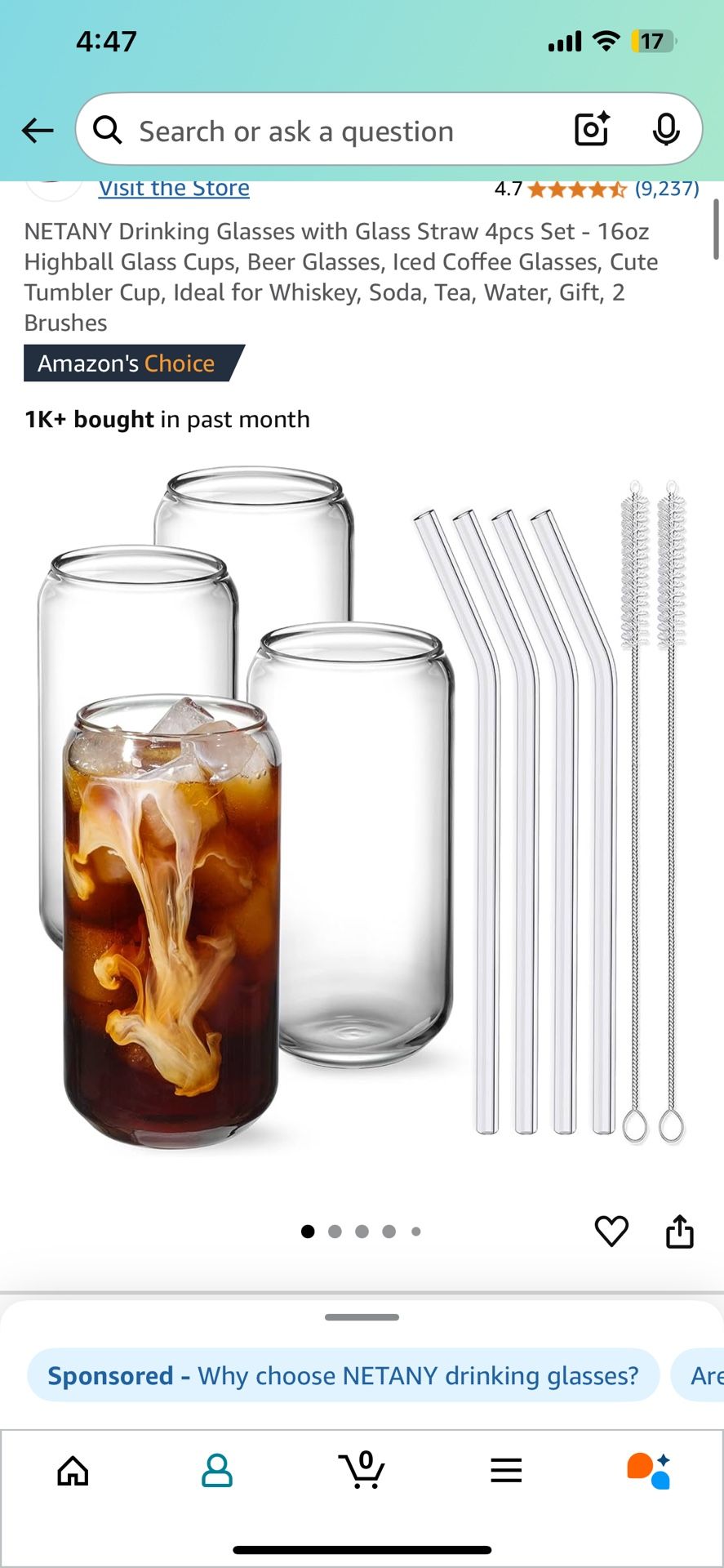 4 Can Glass Cups