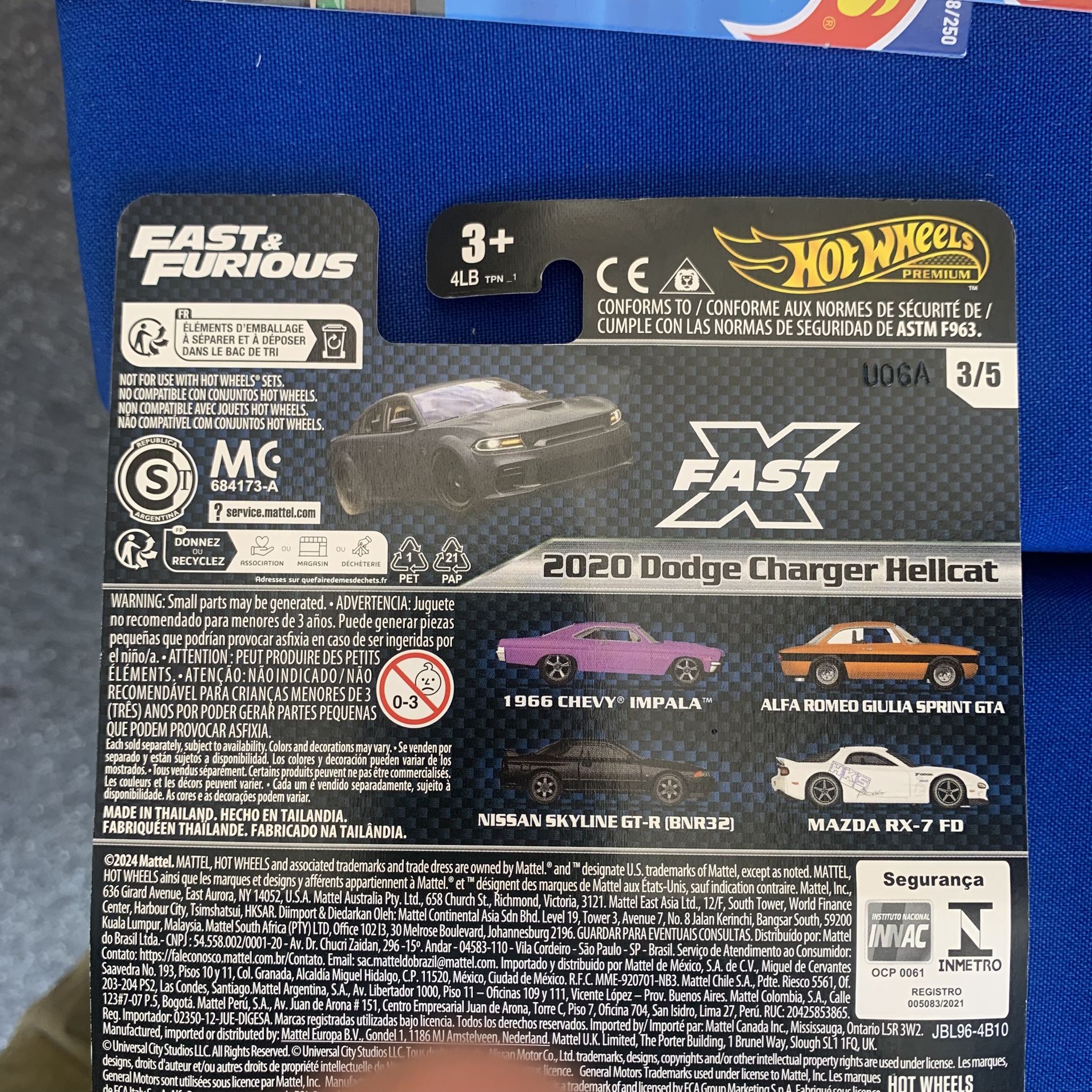 Fast And Furious Hot Wheels 5 Cars Collection