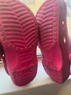 Pink glittery crocs