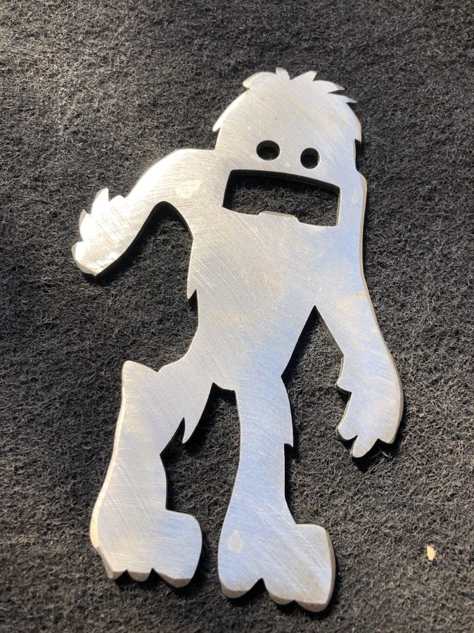 Stainless steel artist made Sasquatch bottle opener Bigfoot