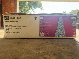 Home Accents Holiday 9 ft Starry Light Fraser Fir Flocked LED Pre-Lit Tree