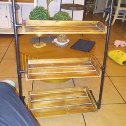 Wood/ metal 3 tiers shelf
