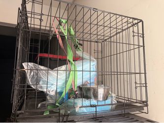Dog cage with bonus items