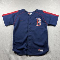 Vintage Nike Boston Red Sox Youth M Sewn Baseball Pedroia #15 MLB Jersey #3130