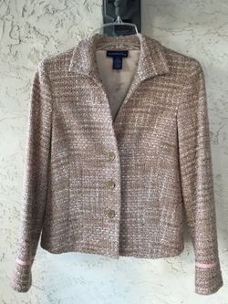 Charter Club women’s fully lined wool blend pink & beige button coat/jacket