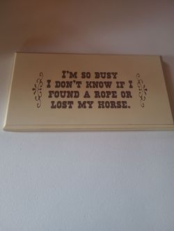 Wood sign.