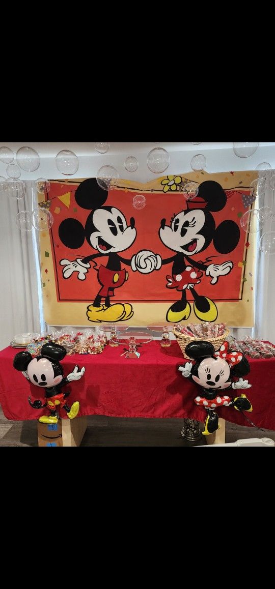 Mickey and Minnie birthday banner 82x59