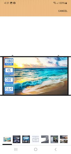 Projector screen 100inch portable screen for indoors movie screen