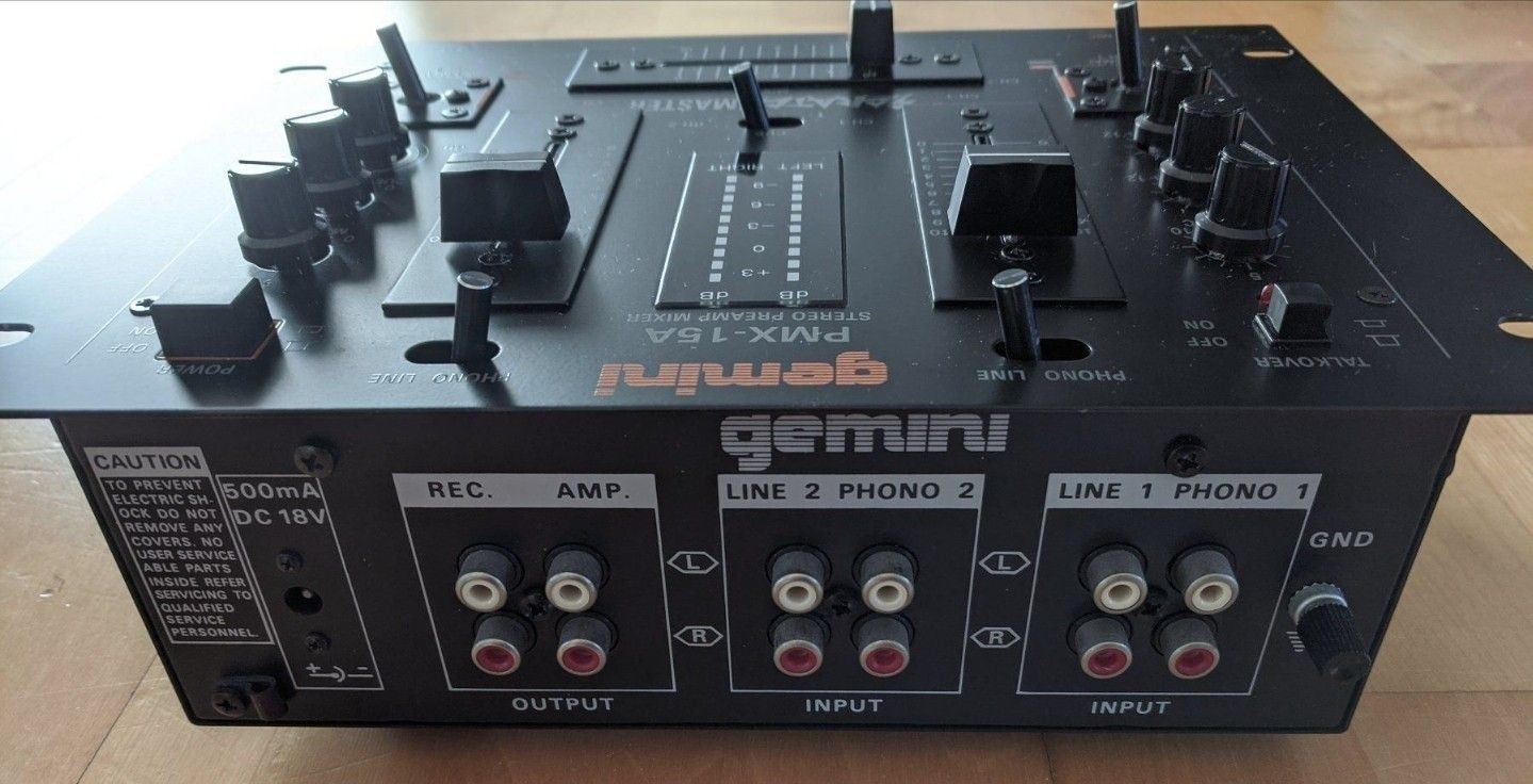 mix New Sealed Gemini PMX 15A DJ Scratch Mixer 90s Vintage Collector