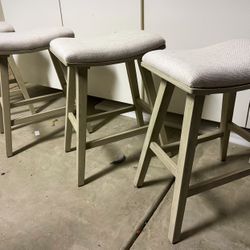 Stool, Cushioned Seat, Neutral colors