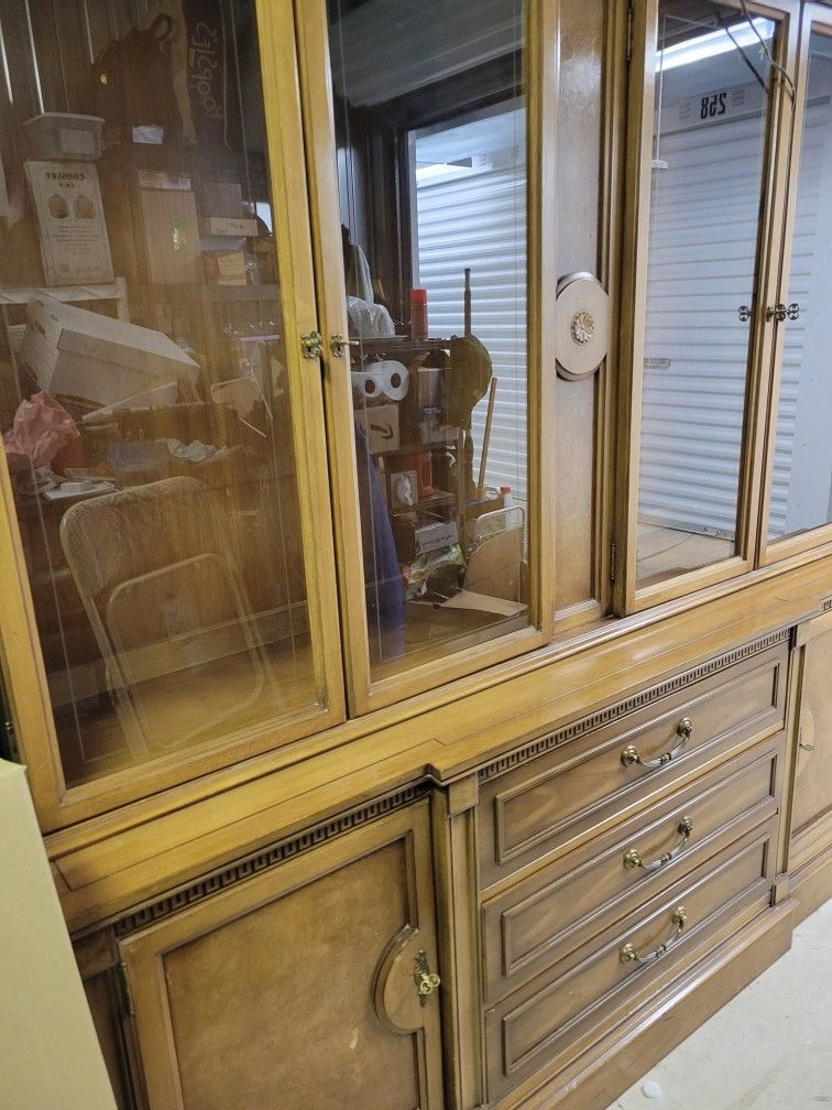 Vintage China Cabinet 2 Piece