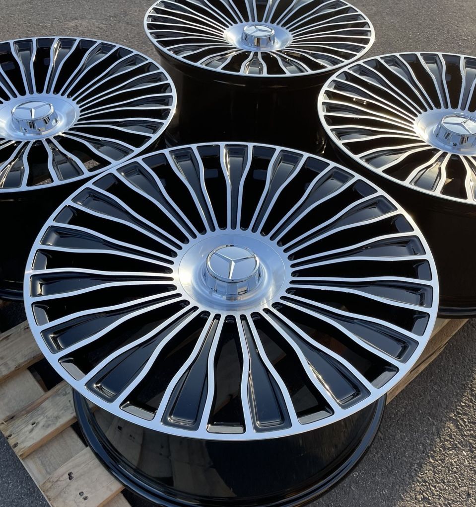 20" Wheels Rims fit MERCEDES BENZ AMG Maybach GL400 GLK350 GLE350 GLS450 ML550 Chrome Face Black Machined Face 5x112 / 20x9.5 / +35 / 66.6mm