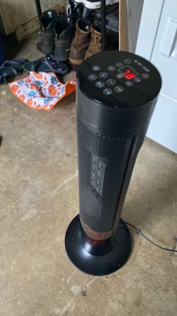 Black Tower Space Heater with Digital Controls