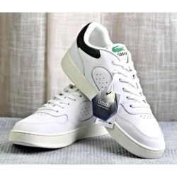 LaCoste Lineset 223 Leather | White/Dark Green