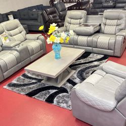 🆕manual Reclining Sofa Set . Get It Home Now For Only $49 And Pay Later Without Credi. Same Day Delivery 