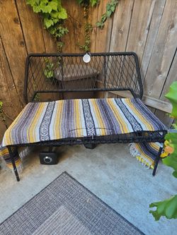 Black patio bench 44 inches wide