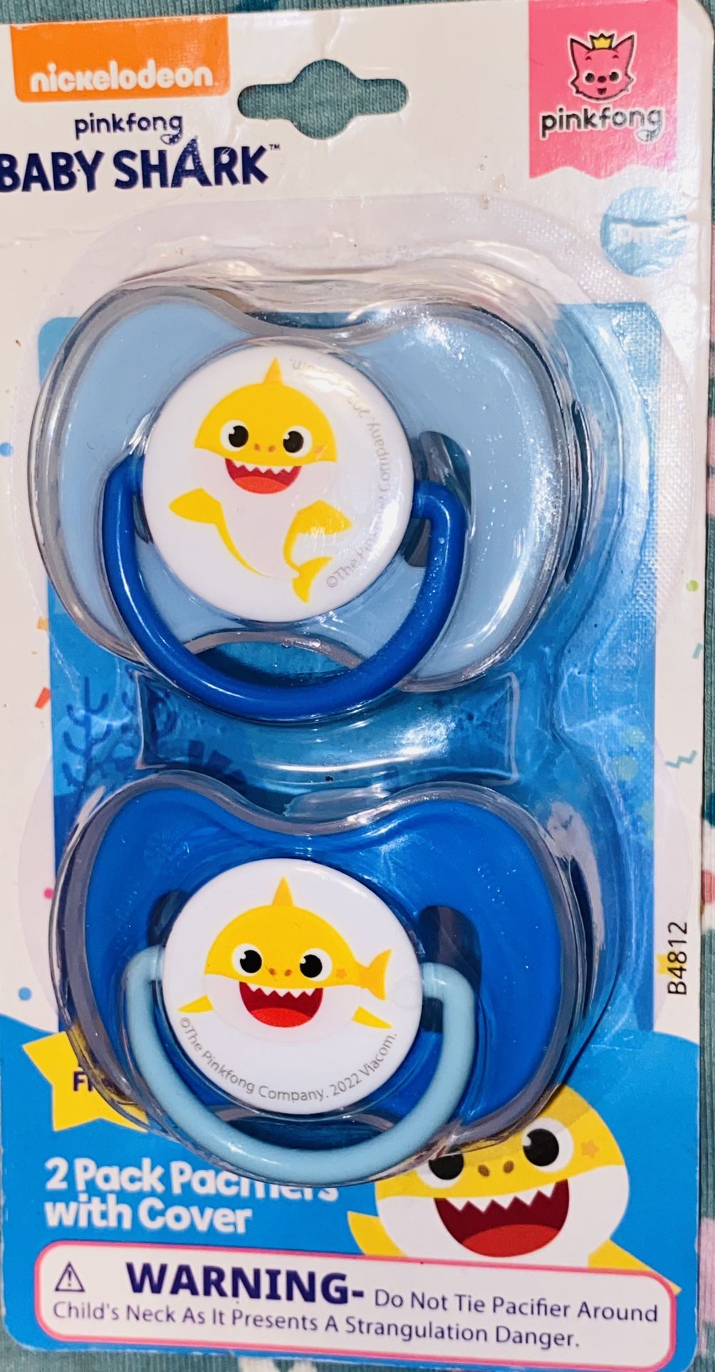 0+ MONTHS🔷🌈🌀🍼🦋💛✨BABY SHARK NICKELODEON BABYBOY 2 COLORFUL🌈DESIGNED PACIFIER SET🔵🦈🟡✨