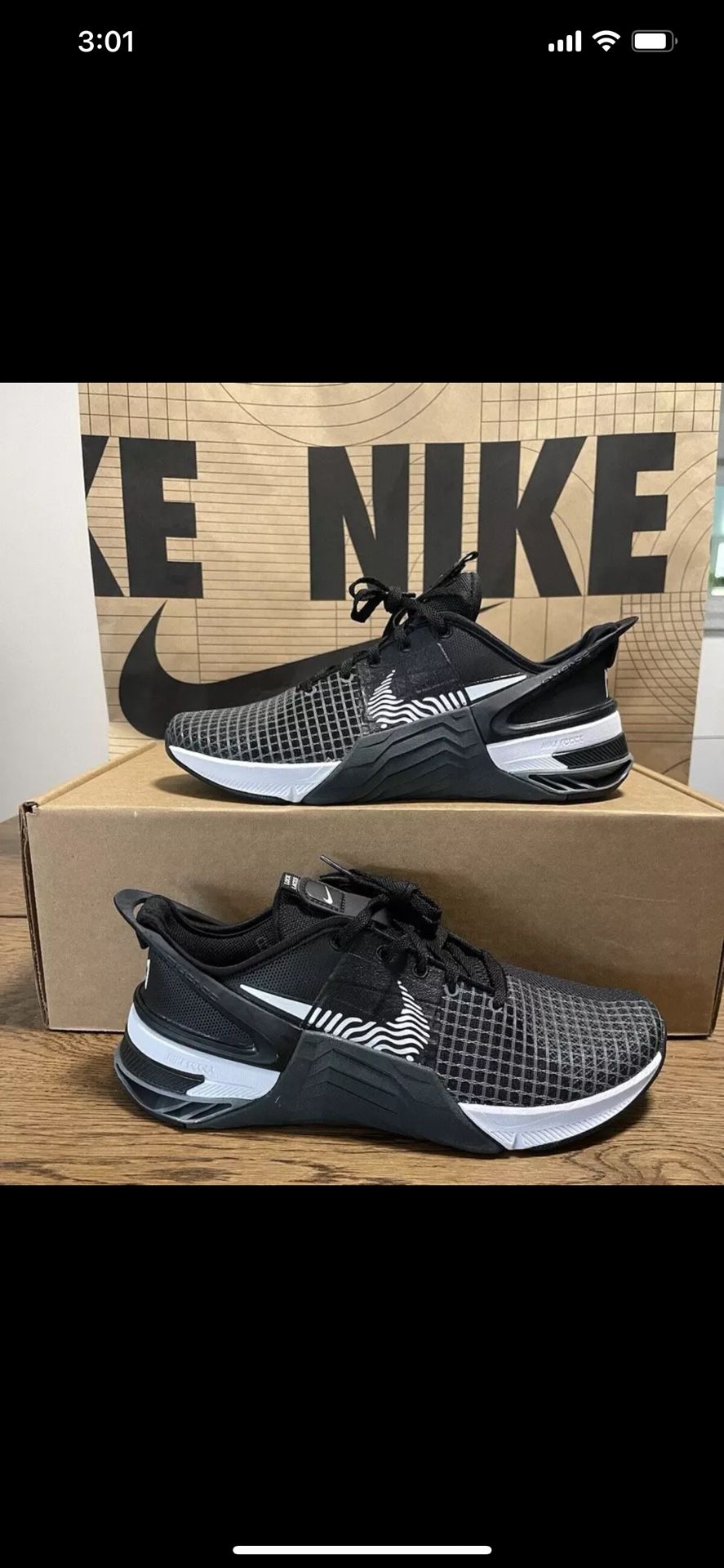 Nike Metcon Flyease Running Shoe Black Smoke White Men Size