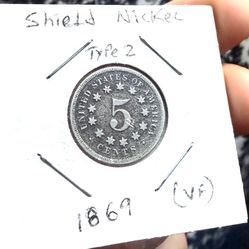 1869 Shield Nickel Type 2
