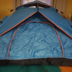 Camping Tent 1 to 2 Person Weatherproof Tents Instant Outdoor Dome Camping Tent Pop up Silver Adhesive Fabric Double Layers Two Windows with Storage B