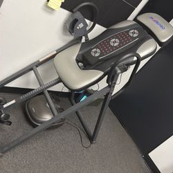 Model A Advanced Heat and Massage Heavy Duty Deluxe Inversion Table,320 lb Capacity,Gray/Black