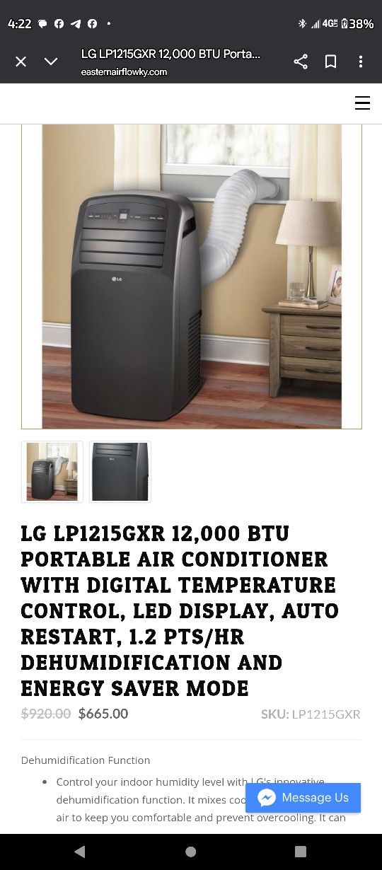 Great Indoor LG Air Conditioner With Different Settings And Works Great Keeps The House Cool