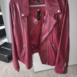 Torrid Faux Leather Moto Red Jacket $25
