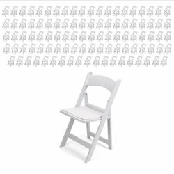 White plastic chairs