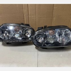 99-06 VW Golf GTI MK4 R32 Headlights Set + Built-in Projector Fog Lamp