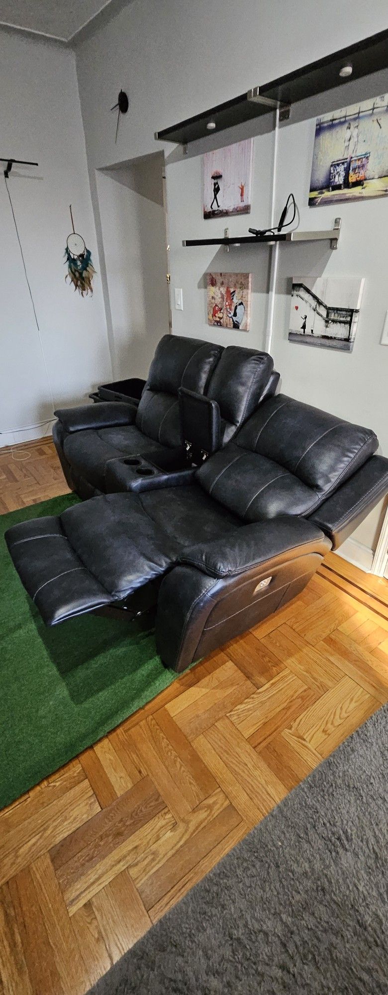 Leather Power Recliner Sofa