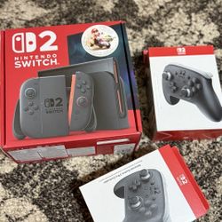 NINTENDO SWITCH 2 MARIO BUNDLE W/ 2 PRO CONTROLLER  !!!  OBO (BRAND NEW SEALED) Have  Receipt