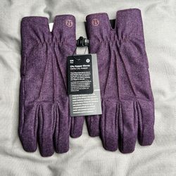 Lululemon City Keeper Gloves NWT L/XL Purple Black (HTGT) *Fleece Lined