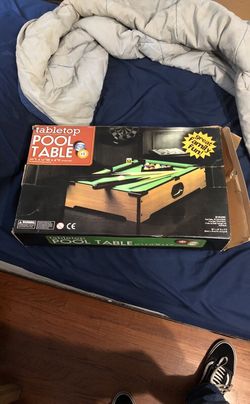MINI POOL TABLE WITH EVERYTHING IN PICTURE